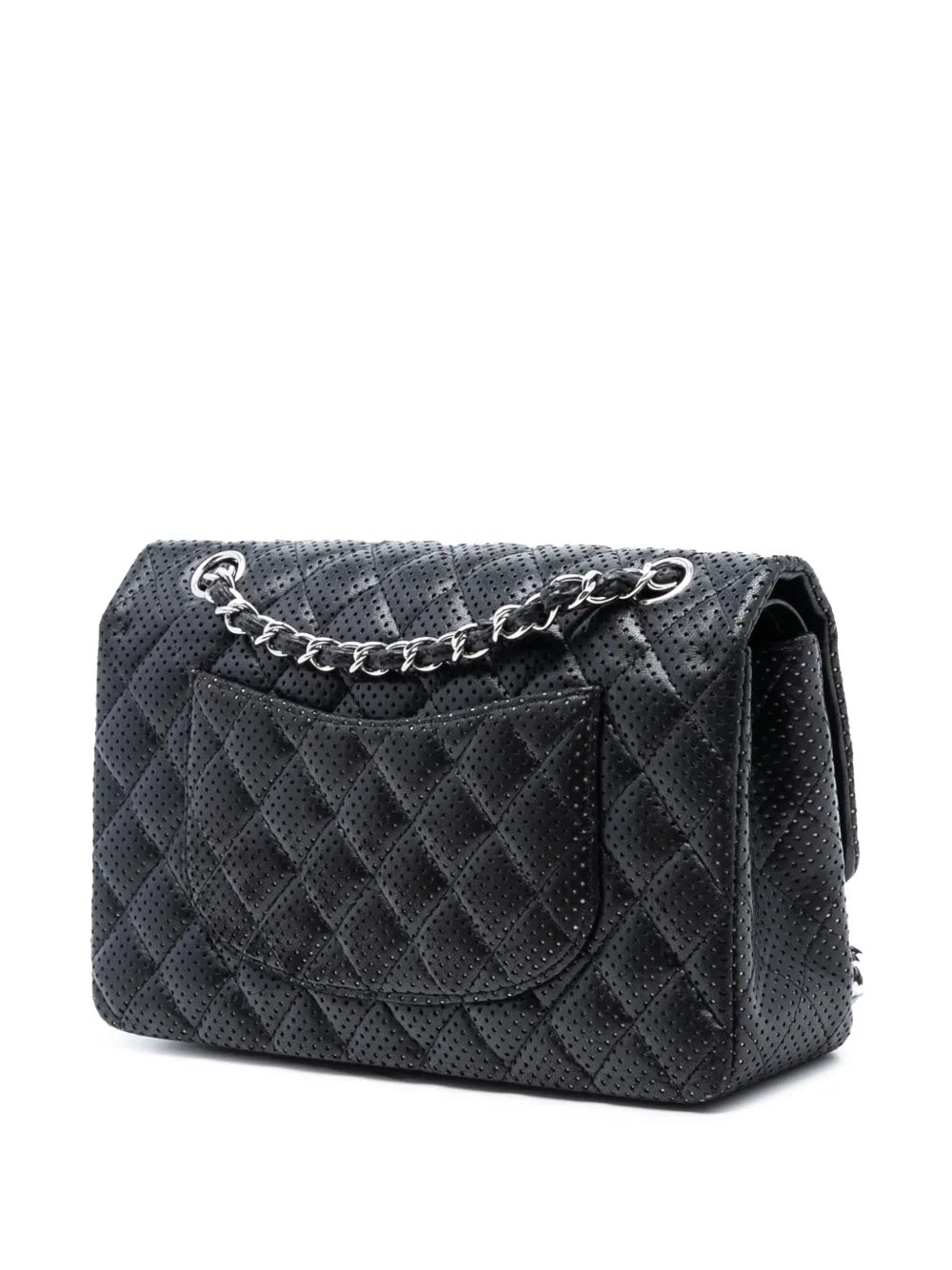 Chanel Pre Owned 2006 2008 Medium Classic Perforated Lambskin Double Flap Shoulder Bag