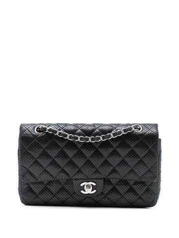 Chanel Pre Owned 2006 2008 Medium Classic Perforated Lambskin Double Flap Shoulder Bag
