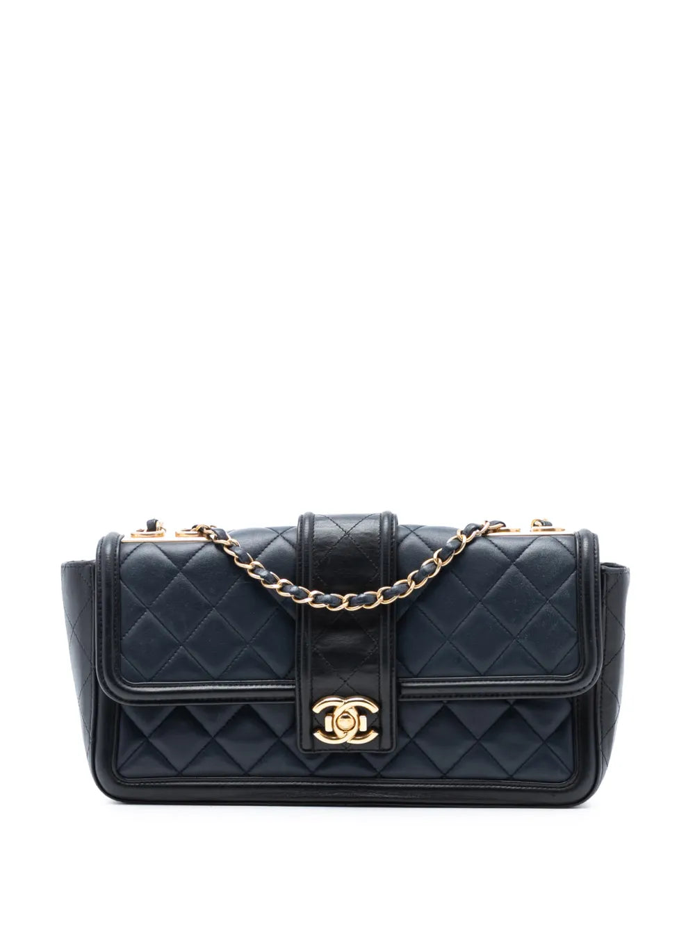 Chanel Pre Owned 2014 2015 Large Bicolor Quilted Lambskin Elegant Cc Flap Shoulder Bag