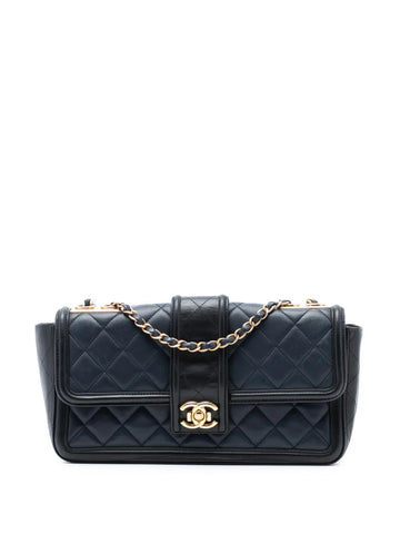 Chanel Pre Owned 2014 2015 Large Bicolor Quilted Lambskin Elegant Cc Flap Shoulder Bag
