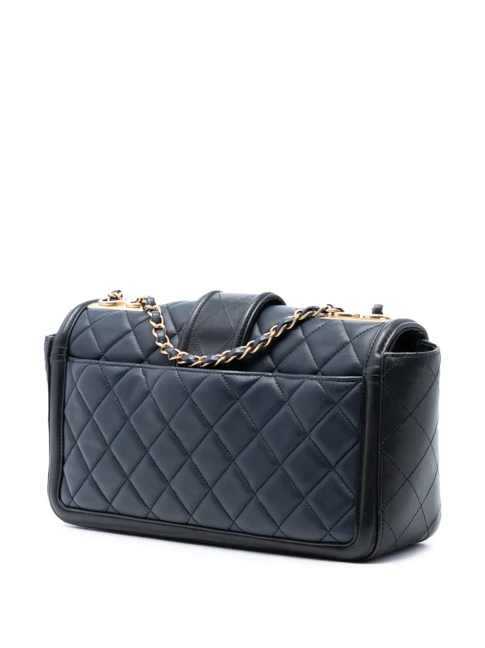 Chanel Pre Owned 2014 2015 Large Bicolor Quilted Lambskin Elegant Cc Flap Shoulder Bag