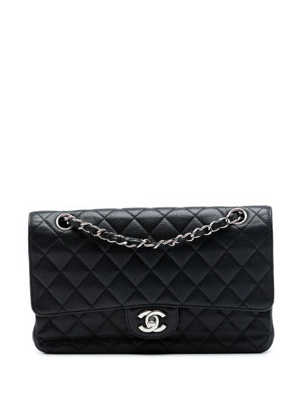 Chanel Pre Owned 2009 2010 Medium Classic Caviar Double Flap Shoulder Bag