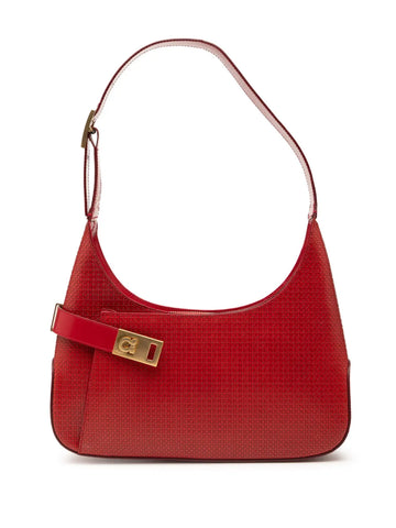 Ferragamo Pre Owned 2010 2025 Gancini Embossed Leather Shoulder Bag