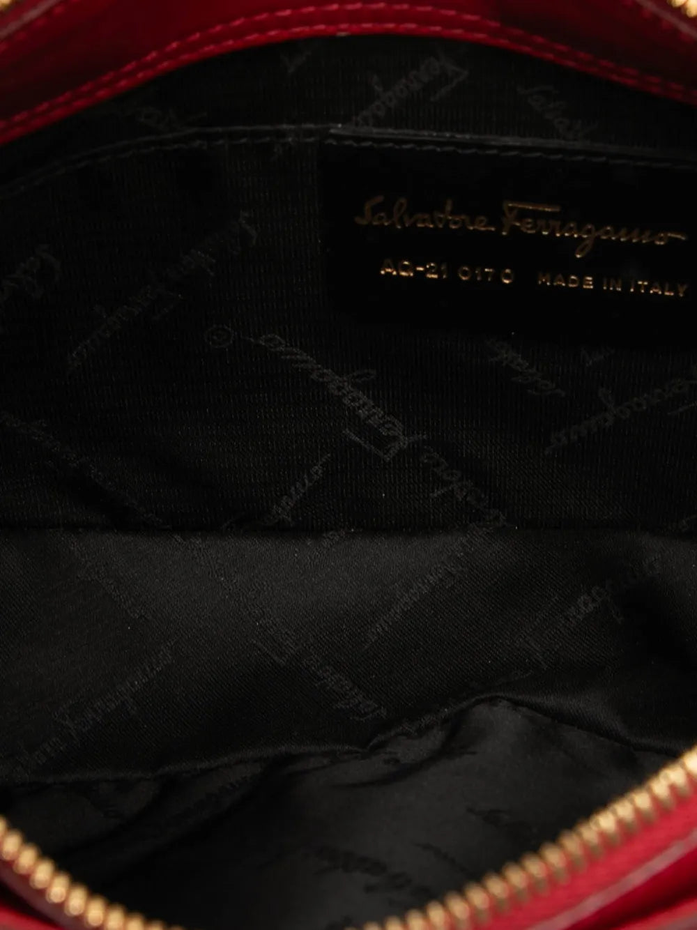 Ferragamo Pre Owned 2010 2025 Gancini Embossed Leather Shoulder Bag