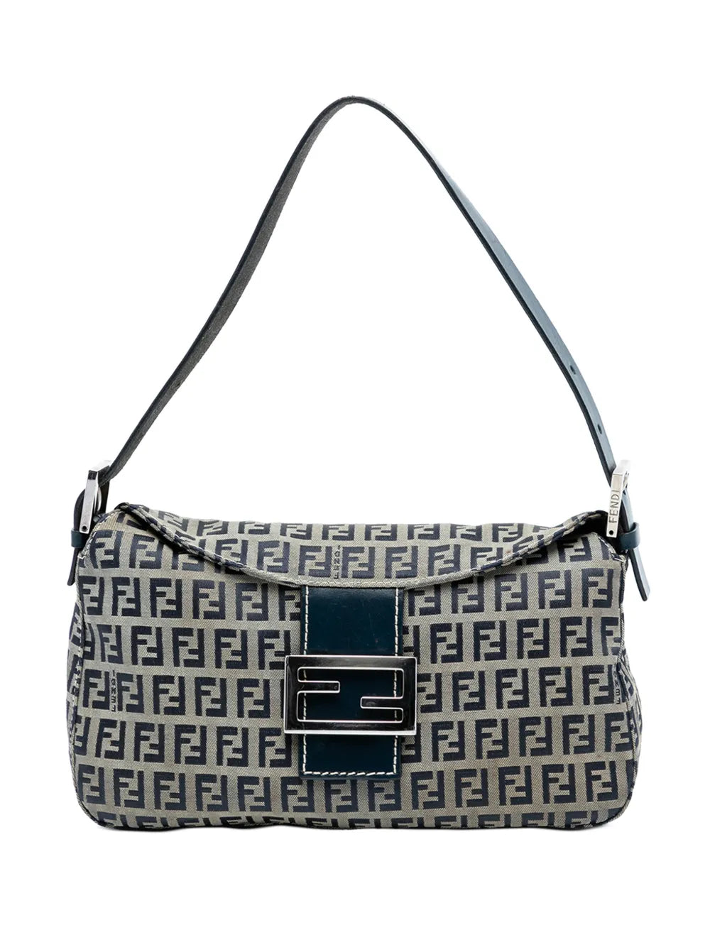 Fendi Pre Owned 20Th Century Zucchino Canvas Double Flap Shoulder Bag