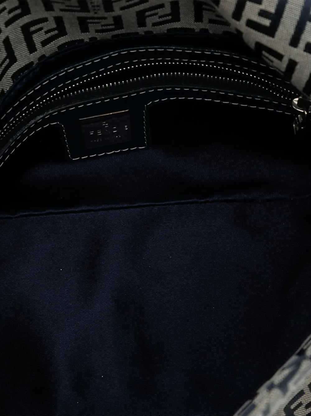 Fendi Pre Owned 20Th Century Zucchino Canvas Double Flap Shoulder Bag