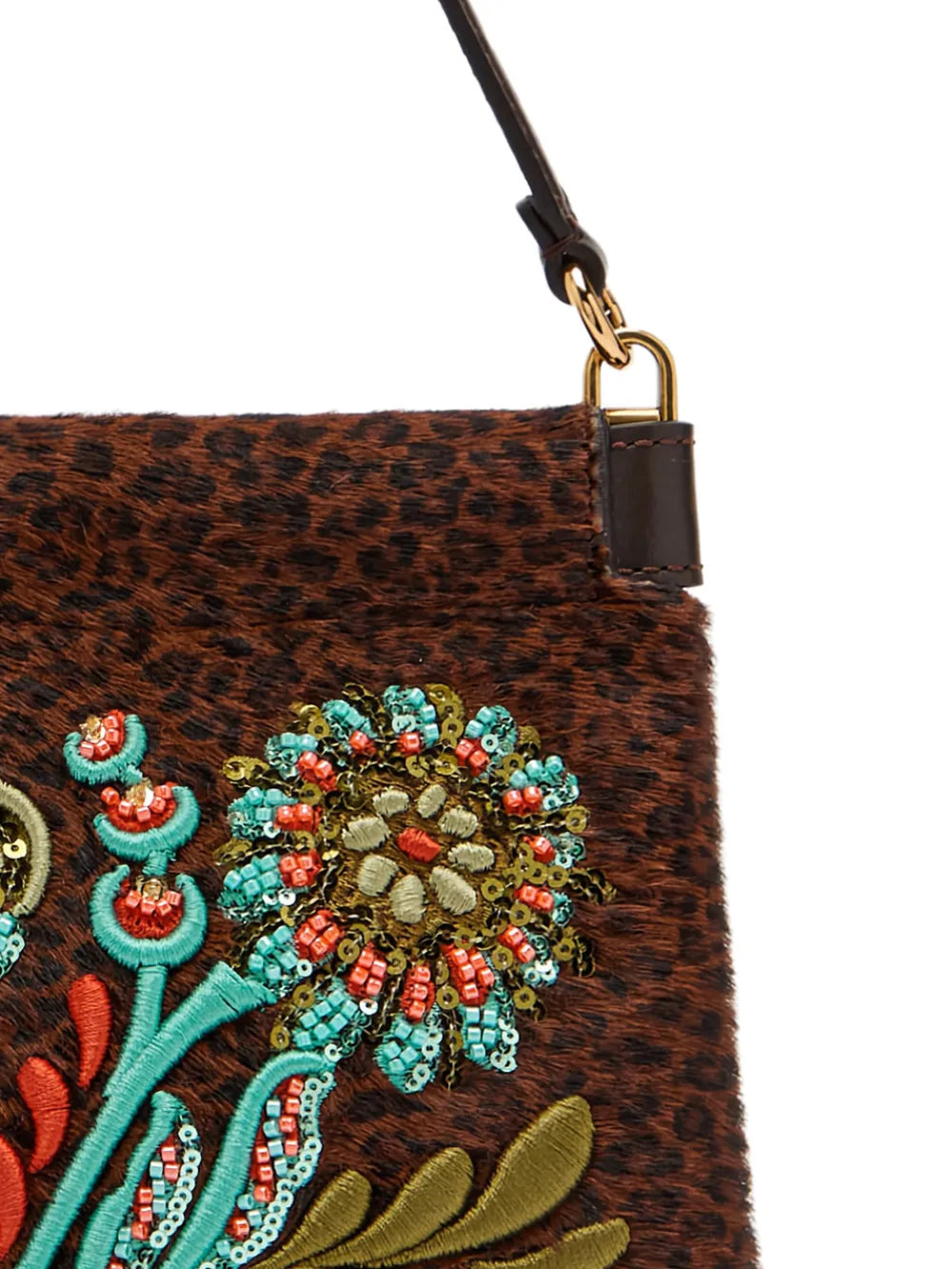 Etro Embroidered Leopard Print Shoulder Bag