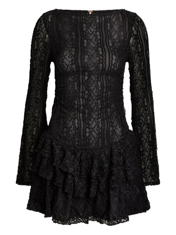 Free People Ruffled Lace Mini Dress