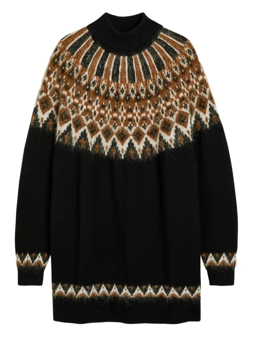 Staud Liza Patterned Roll Neck Mini Dress