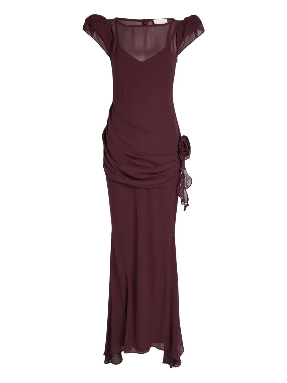 De La Vali Floral Draped Maxi Dress