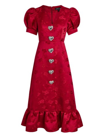 Sister Jane Carnival Heart Embellished Puff Sleeve Dress