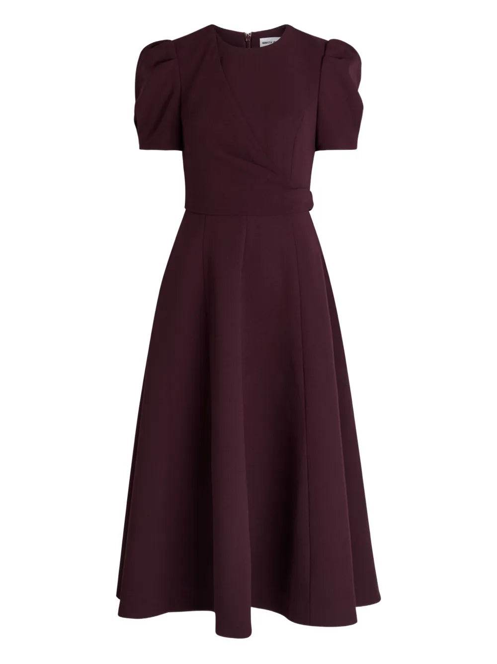 Rebecca Vallance Syrah Puff Sleeve A Line Midi Dress