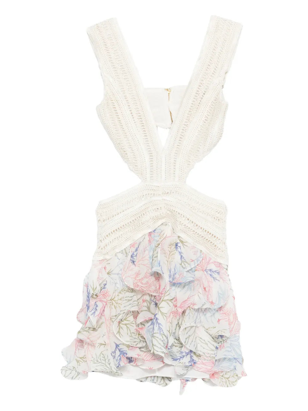 Patbo Cut Out Floral Ruffled Dress