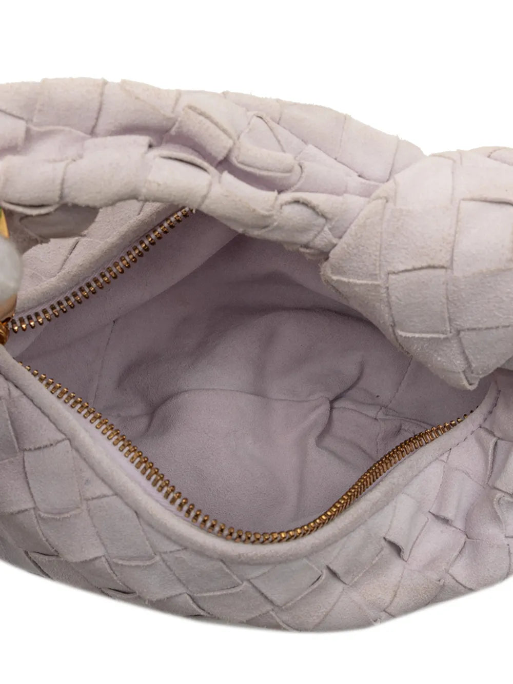 Bottega Veneta Pre Owned 2012 2025 Mini Suede Intrecciato Jodie Hobo Bag