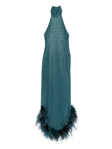 Oseree Lumiere Plumage Halterneck Dress