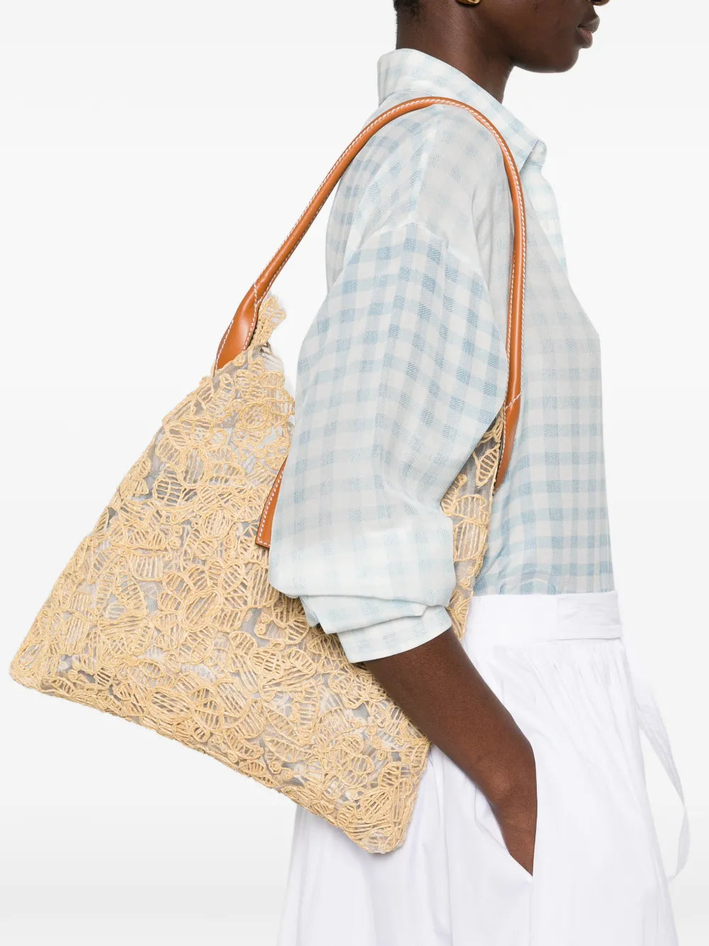 Ermanno Scervino Floral Embroidered Shoulder Bag