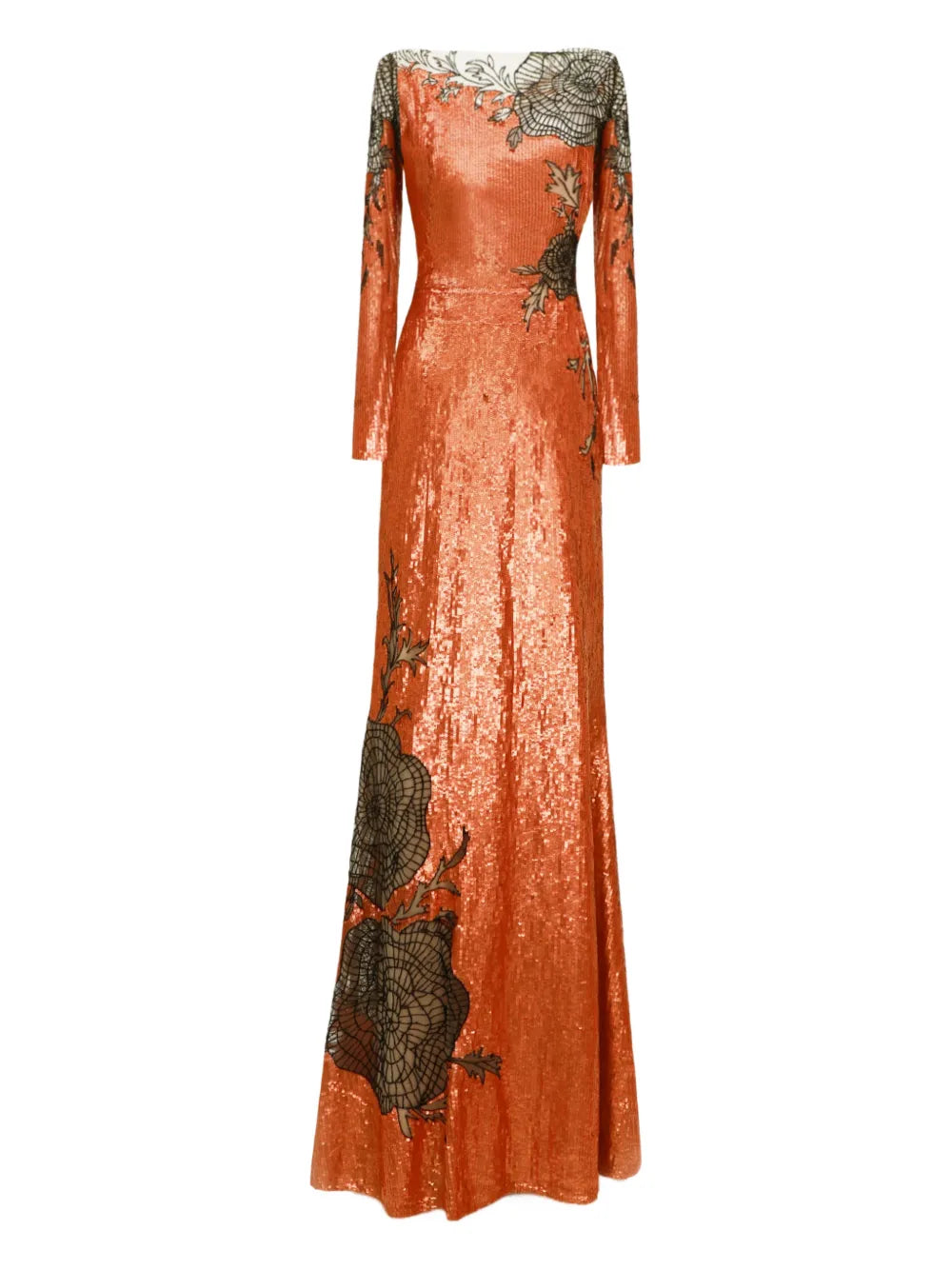 Gemy Maalouf Long Sleeve Embroidered Maxi Dress