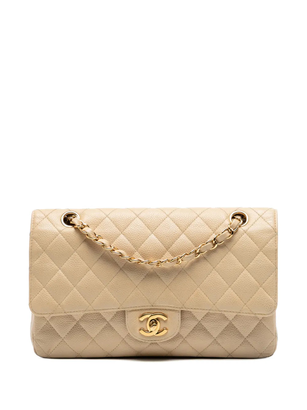 Chanel Pre Owned 2009 2010 Medium Classic Caviar Double Flap Shoulder Bag