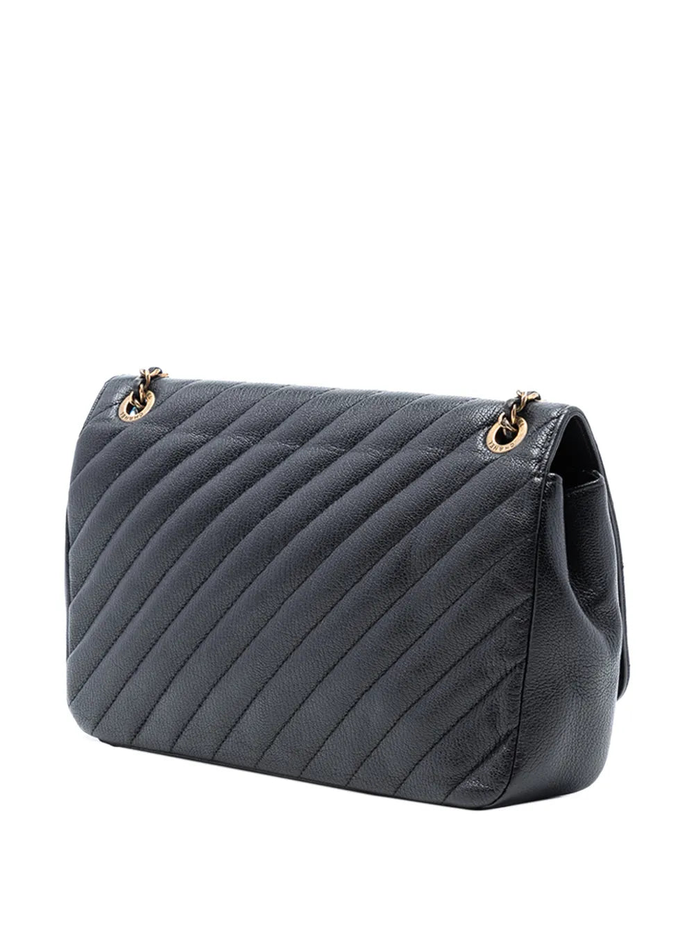 Chanel Pre Owned 2016 2017 Medium Diagonal Quilted Goatskin Flap Shoulder Bag