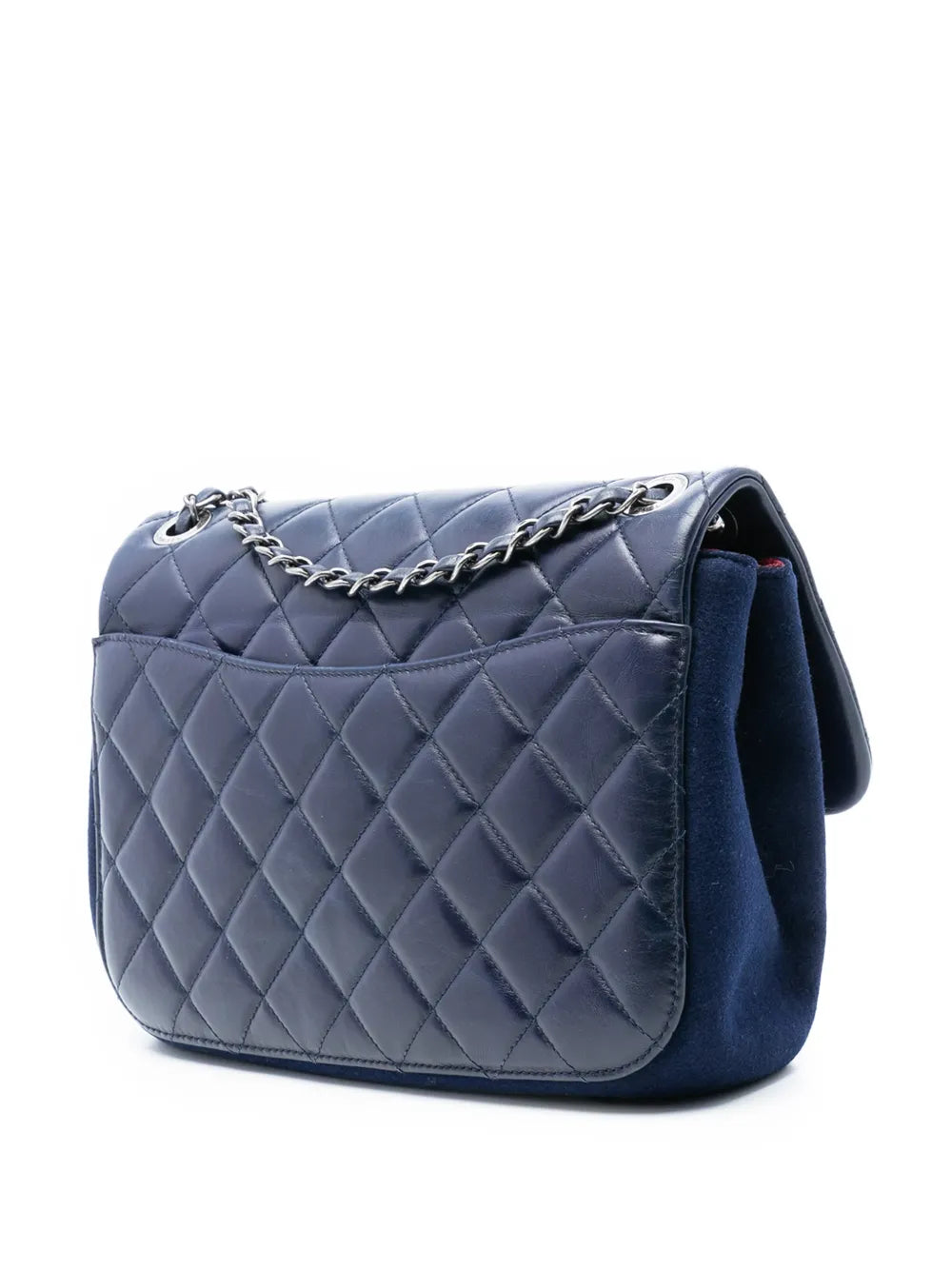 Chanel Pre Owned 2015 2016 Paris Salzburg Quilted Glazed Calfskin And Felt Edelweiss Flower Cc Flap Shoulder Bag