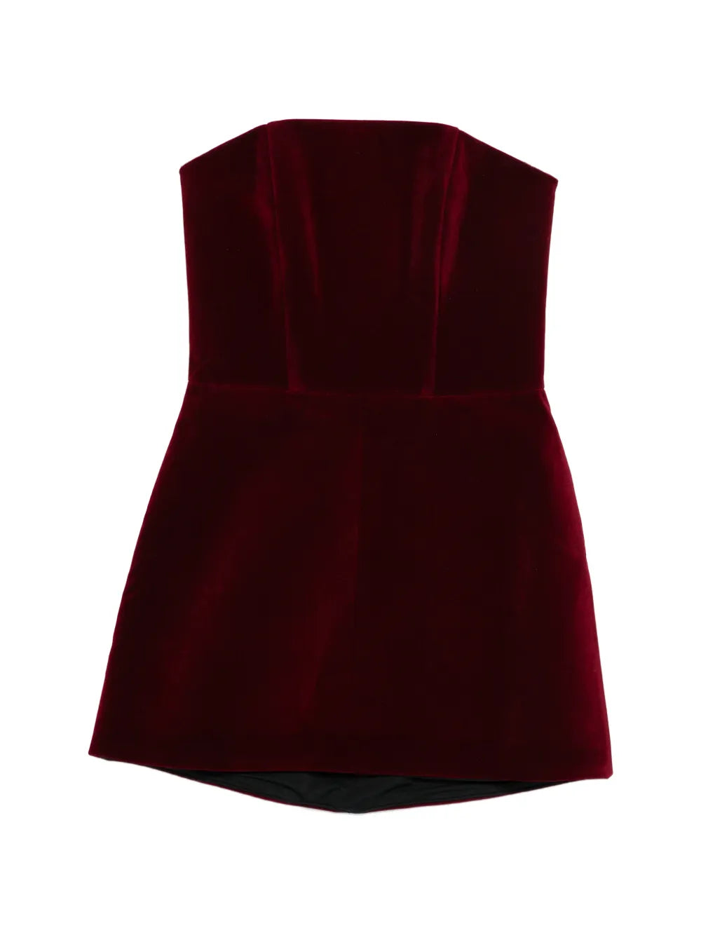 Vestiaire Dun Oiseau Libre Strapless Velvet Mini Dress