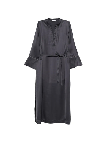 Peserico Tie Waist V Neck Midi Dress