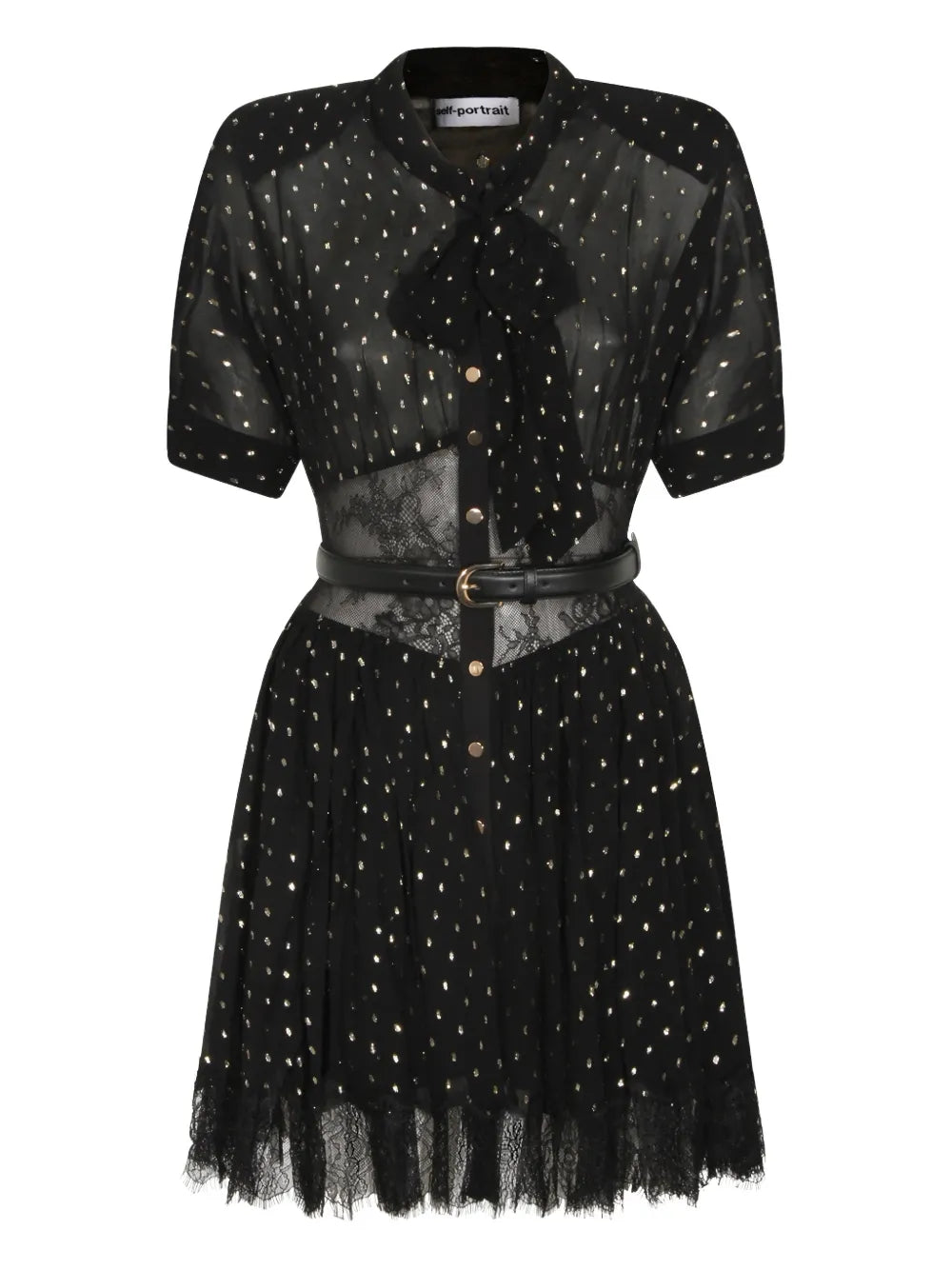 Self Portrait Lace Belted Midi Dress