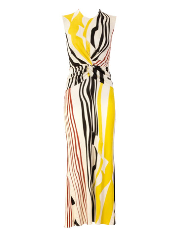 Silvia Tcherassi Luna Striped Detail Knotted Midi Dress
