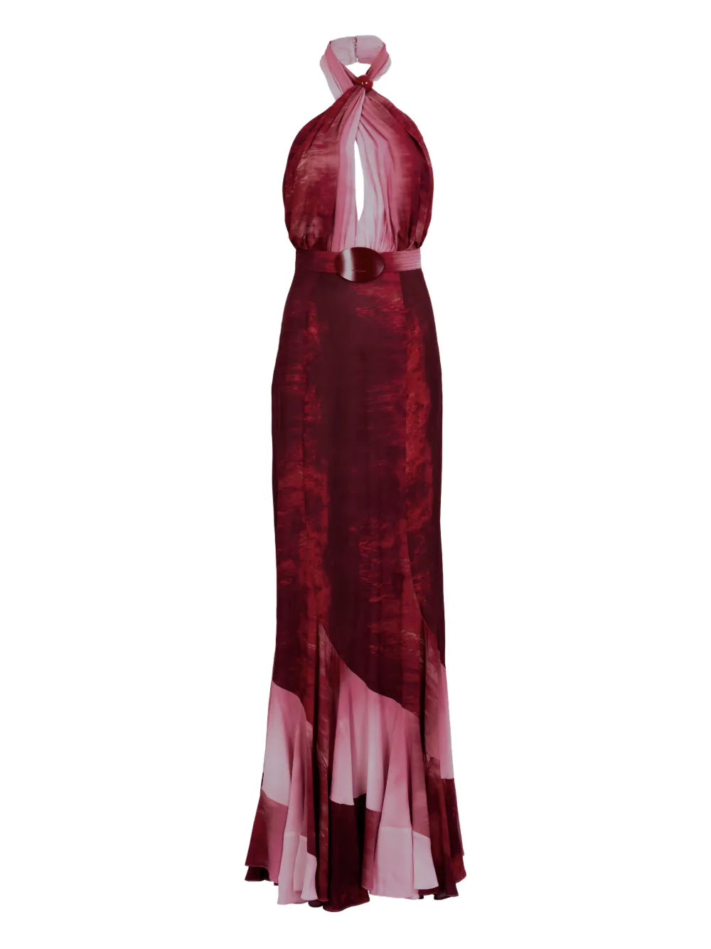 Silvia Tcherassi Raisa Halterneck Belted Maxi Dress
