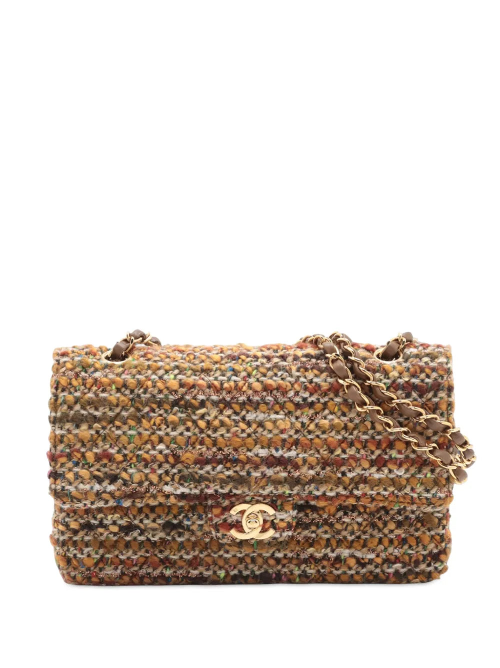 Chanel Pre Owned 2003 2004 Medium Classic Tweed Double Flap Shoulder Bag