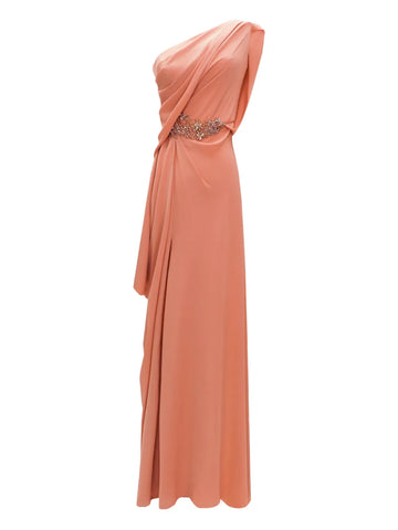 Gemy Maalouf One Shoulder Draped Maxi Dress