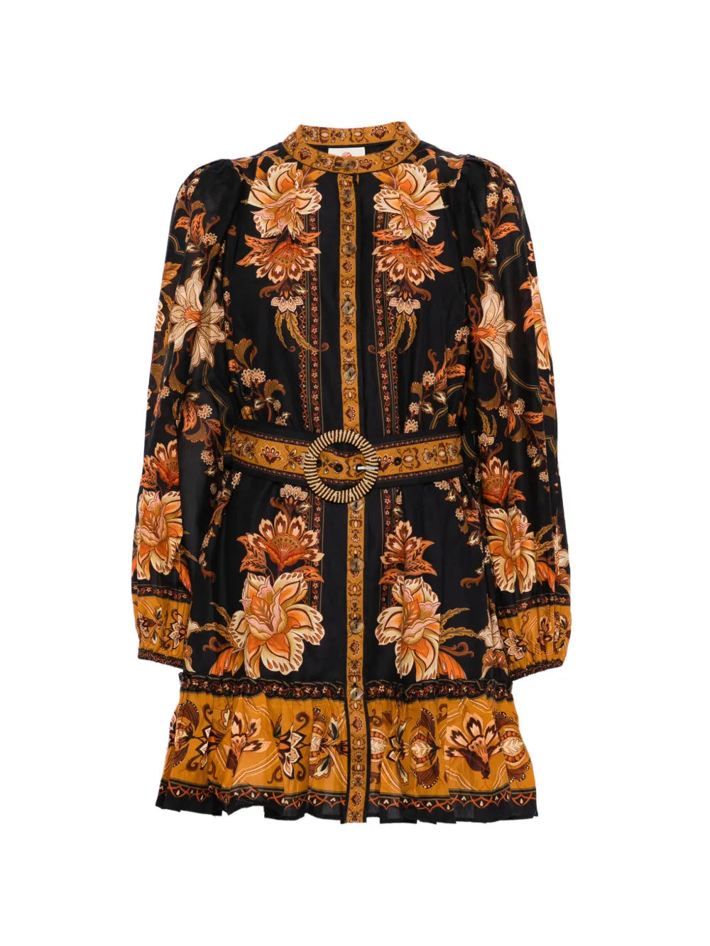 Farm Rio Floral Print Belted Dress