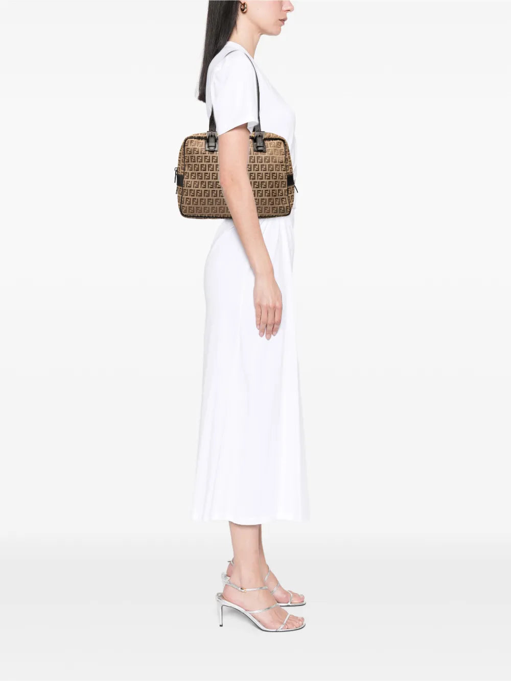 Fendi Pre Owned 2000 2010 Zucchino Canvas Shoulder Bag