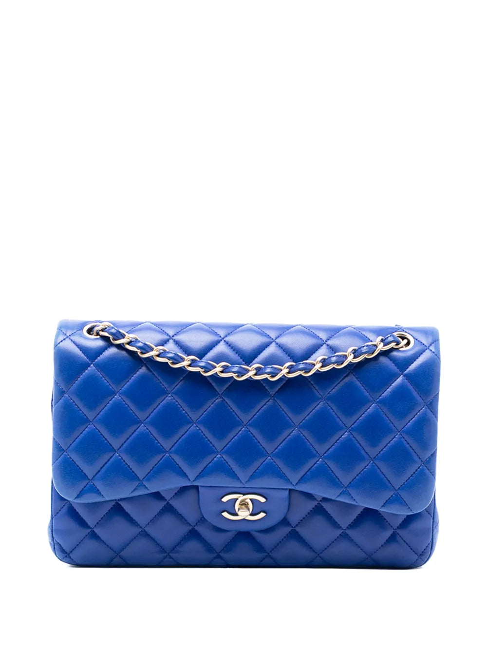 Chanel Pre Owned 2013 2014 Jumbo Classic Lambskin Double Flap Shoulder Bag