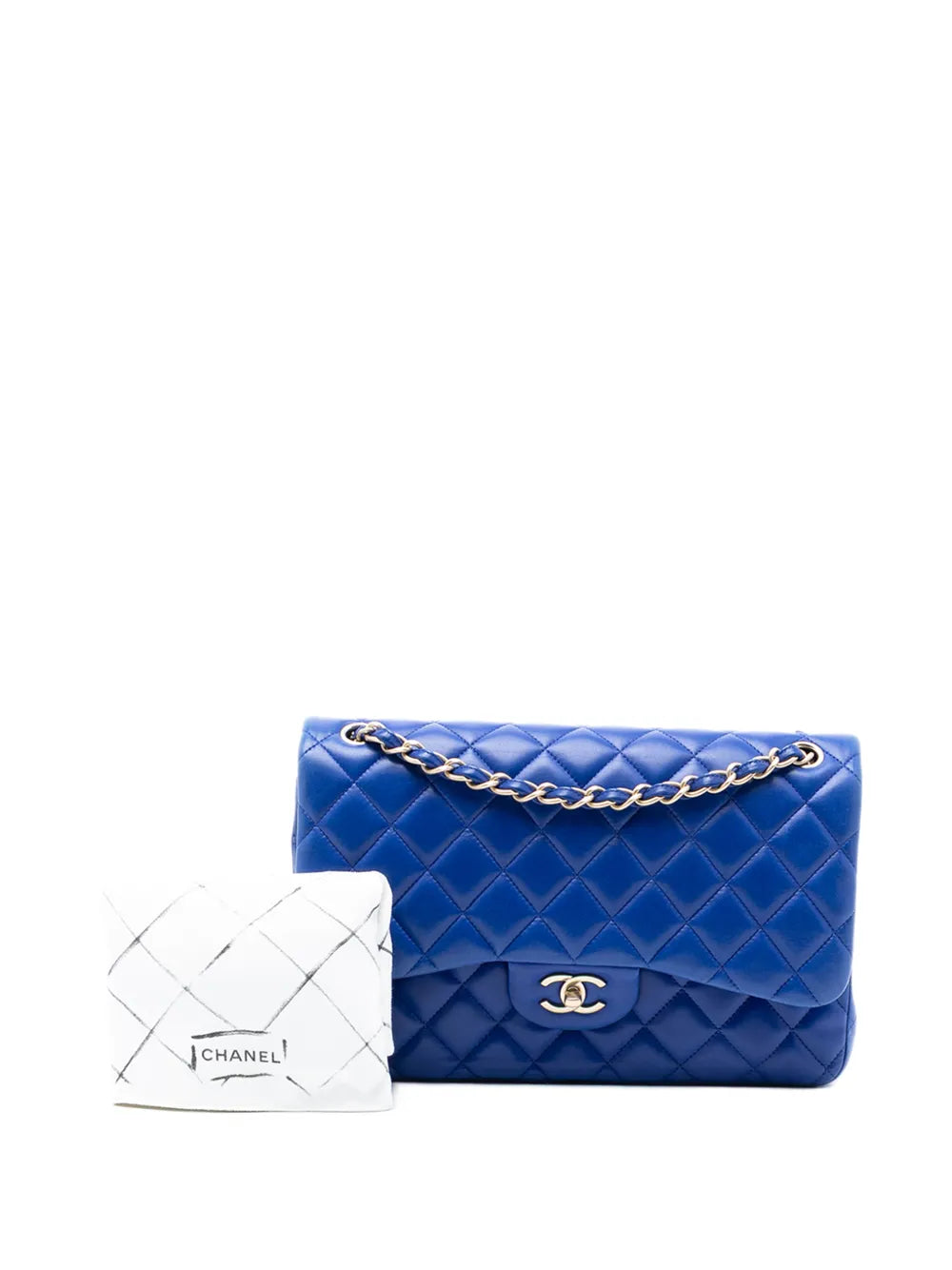 Chanel Pre Owned 2013 2014 Jumbo Classic Lambskin Double Flap Shoulder Bag