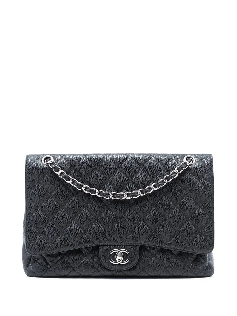 Chanel Pre Owned 2009 2010 Maxi Classic Caviar Single Flap Shoulder Bag