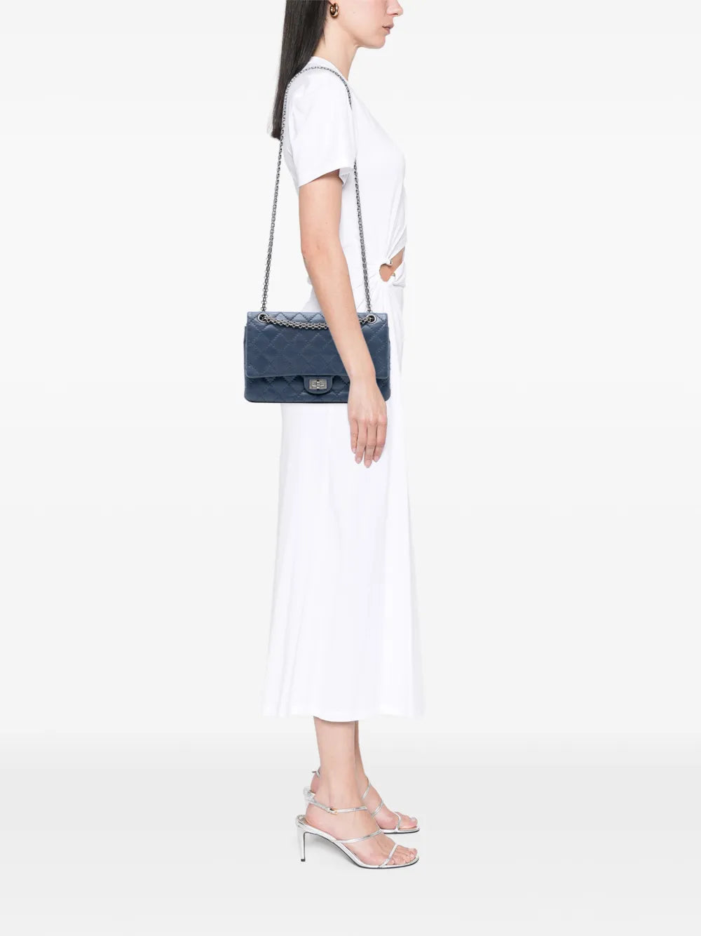 Chanel Pre Owned 2014 Reissue 255 Aged Calfskin Double Flap 226 Shoulder Bag