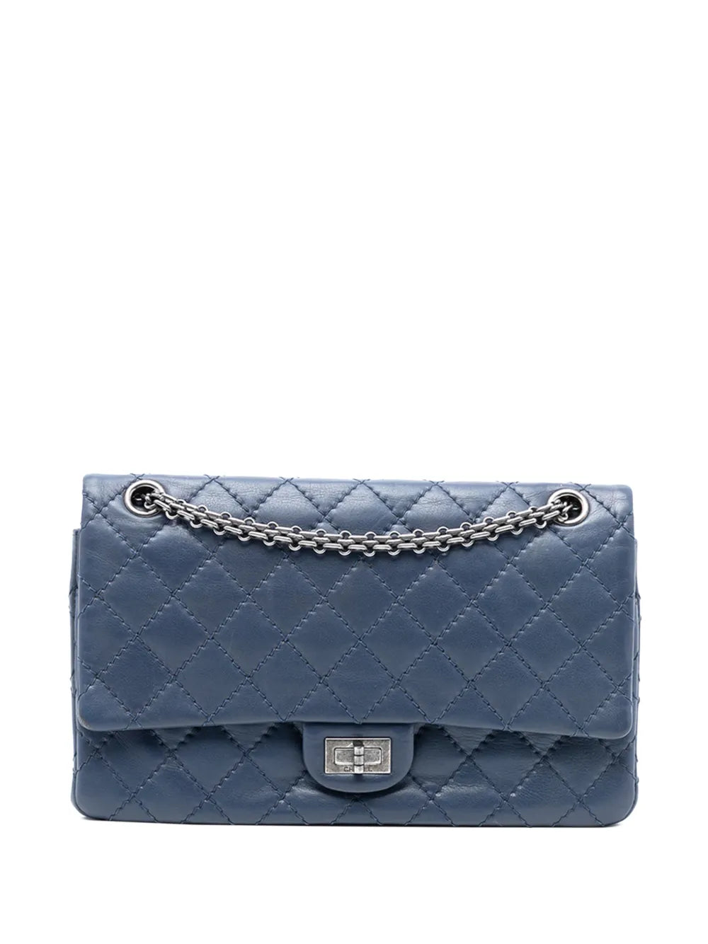 Chanel Pre Owned 2014 Reissue 255 Aged Calfskin Double Flap 226 Shoulder Bag