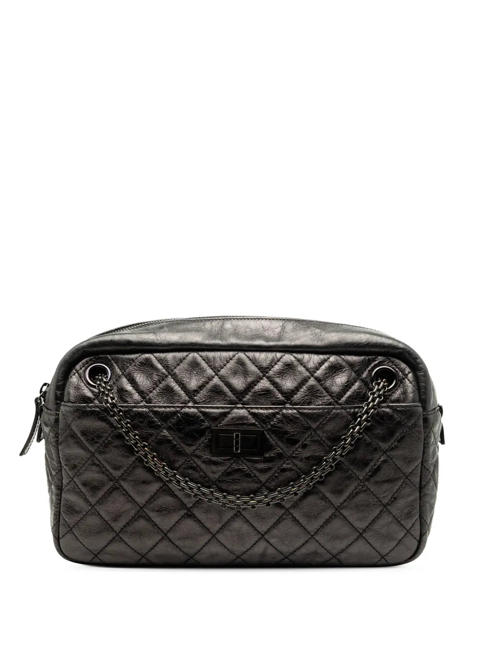 Chanel Pre Owned 2008 2009 Medium Reissue 255 Quilted Aged Calfskin Camera Bag Shoulder Bag