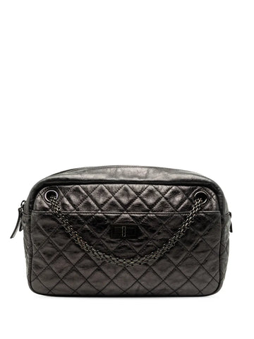 Chanel Pre Owned 2008 2009 Medium Reissue 255 Quilted Aged Calfskin Camera Bag Shoulder Bag