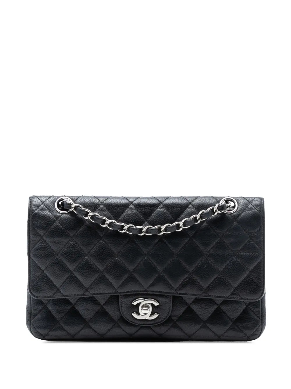 Chanel Pre Owned 2009 2010 Medium Classic Caviar Double Flap Shoulder Bag