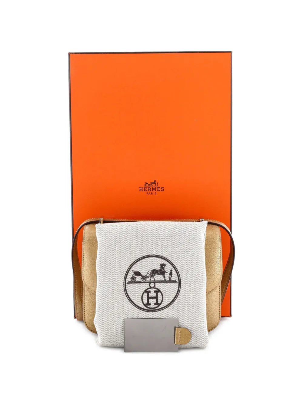 Hermes Pre Owned Constance Nm Bag Metallic Chevre Chamkilight 18 Shoulder Bag