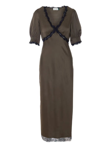 Rixo Annina Lace V Neck Midi Dress