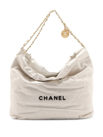Chanel Pre Owned 2021 2025 Large Shiny Calfskin 22 Hobo Bag