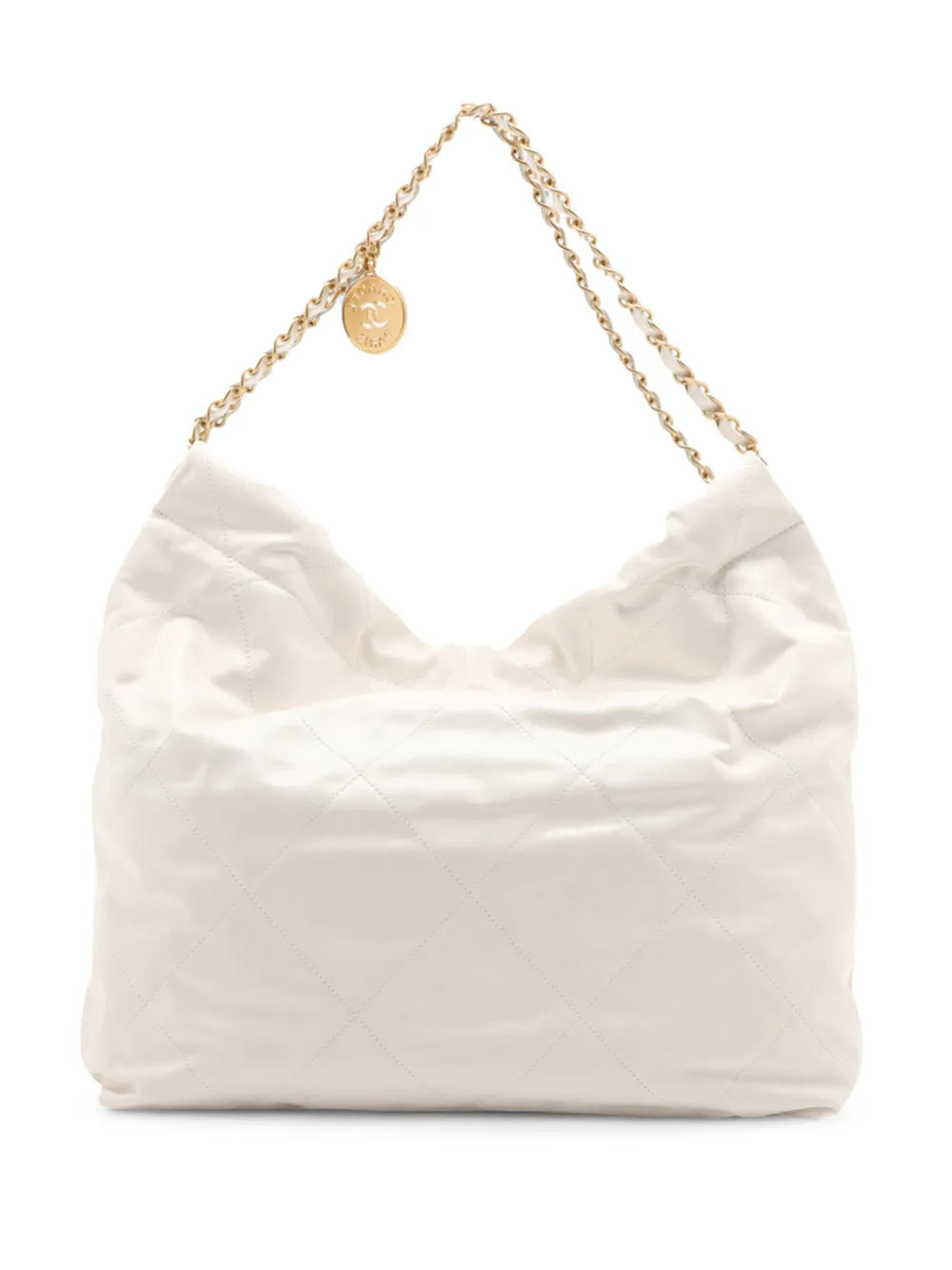 Chanel Pre Owned 2021 2025 Large Shiny Calfskin 22 Hobo Bag