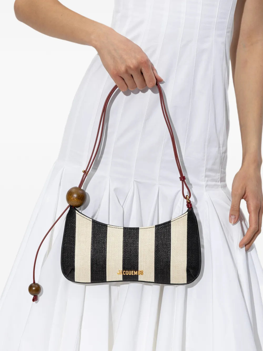 Jacquemus The Bisou Perle Striped Shoulder Bag