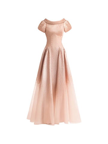 Gemy Maalouf Puff Sleeve Sheer Maxi Dress
