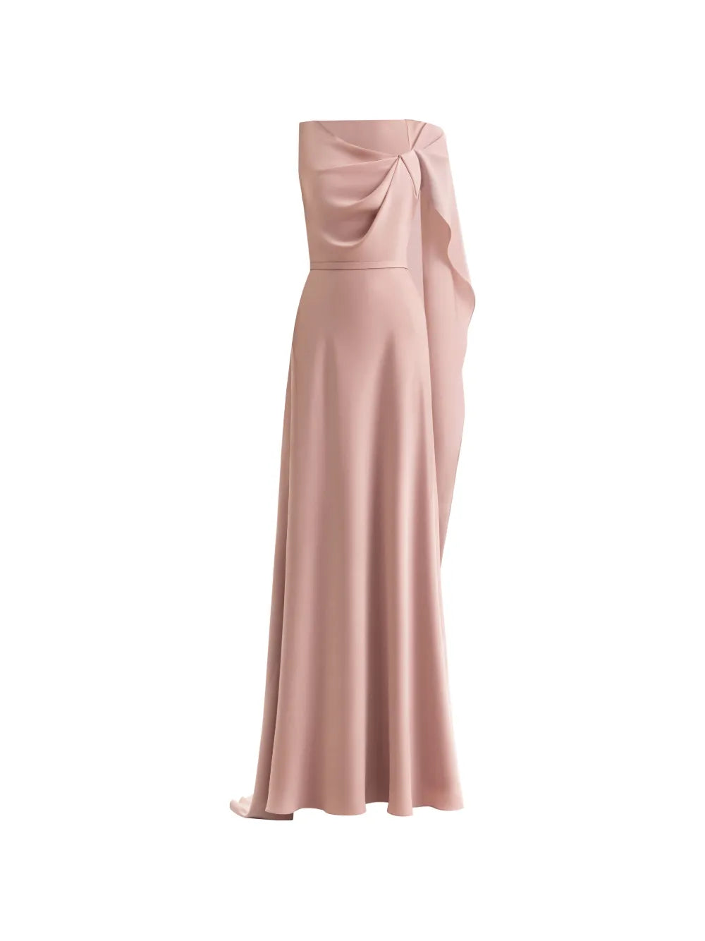 Gemy Maalouf Asymmetrical Cape Satin Dress