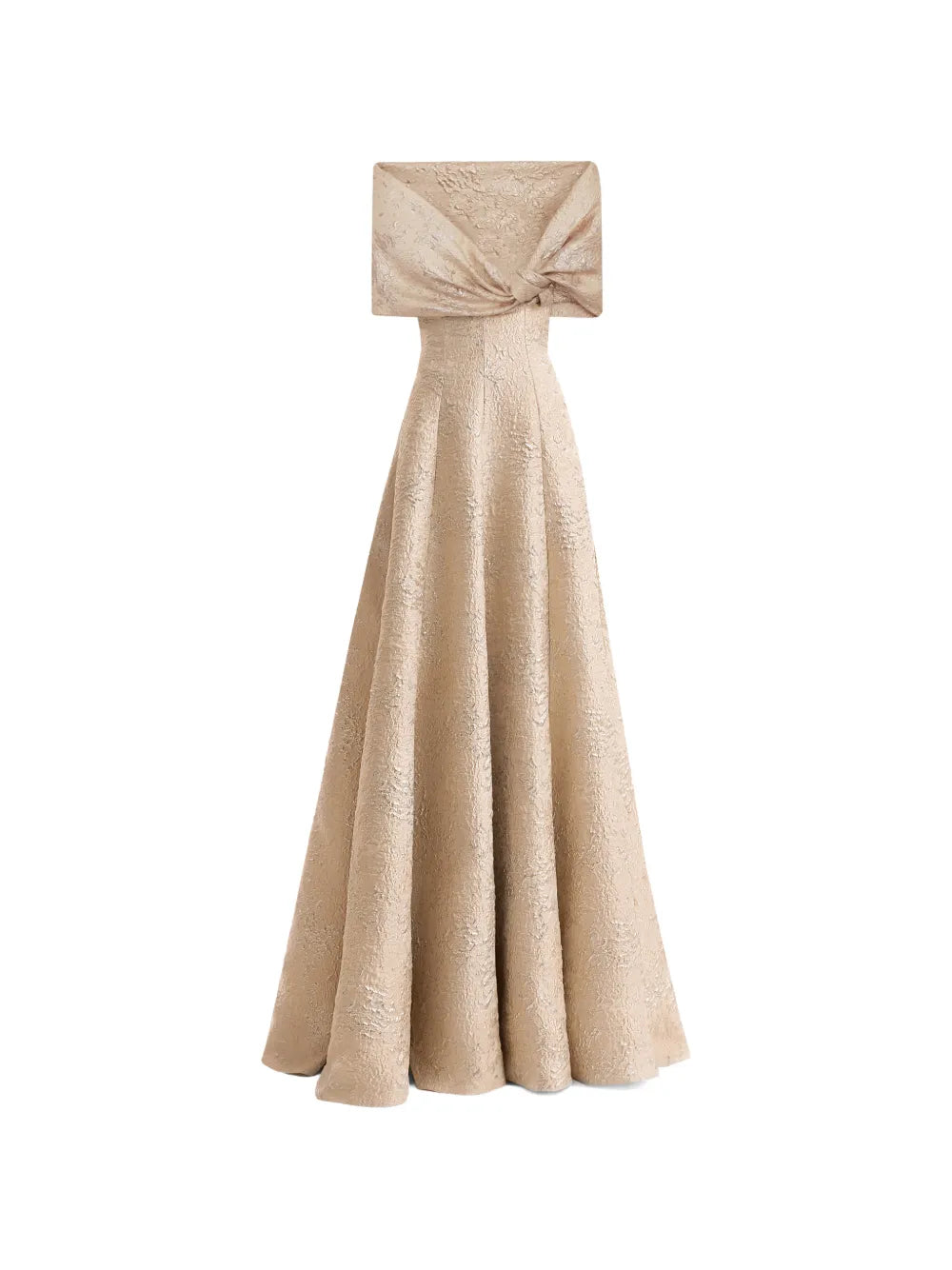 Gemy Maalouf Off Shoulder Jacquard Maxi Dress