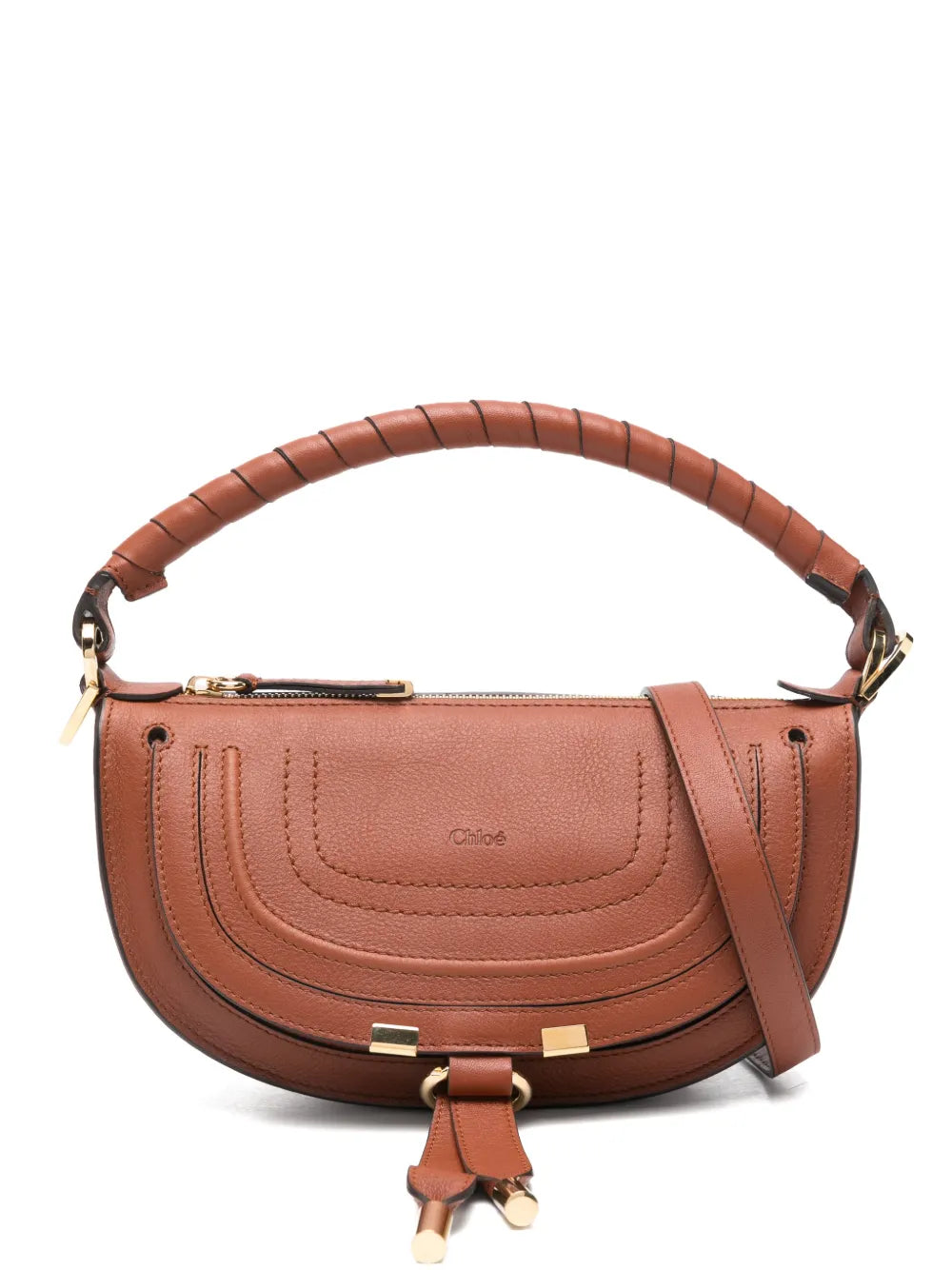 Chloe Mini Marcie Twisted Handle Leather Shoulder Bag